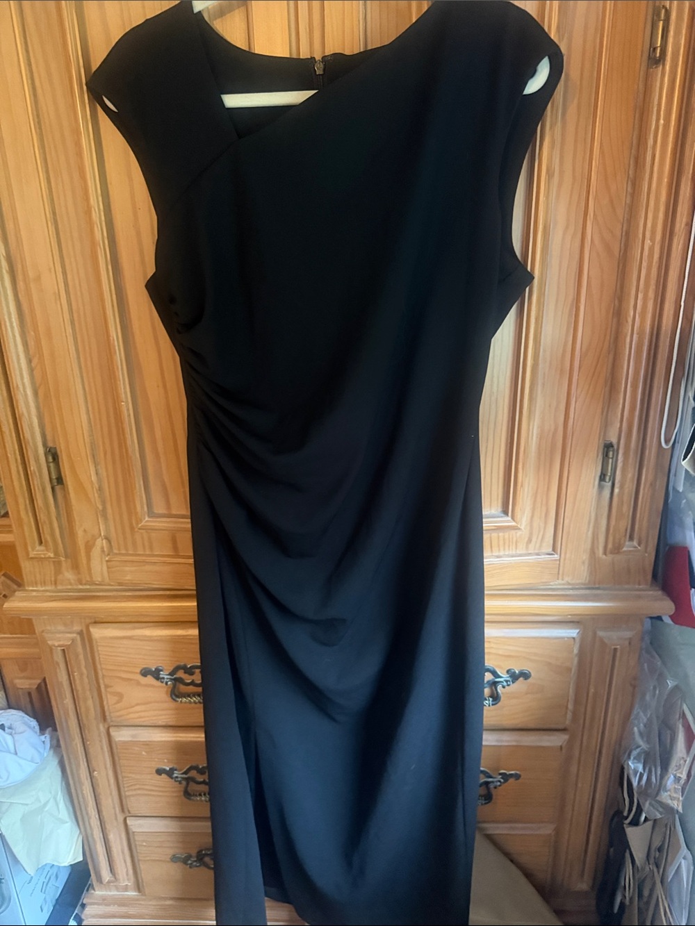 Anne Klein Black Draped Dress